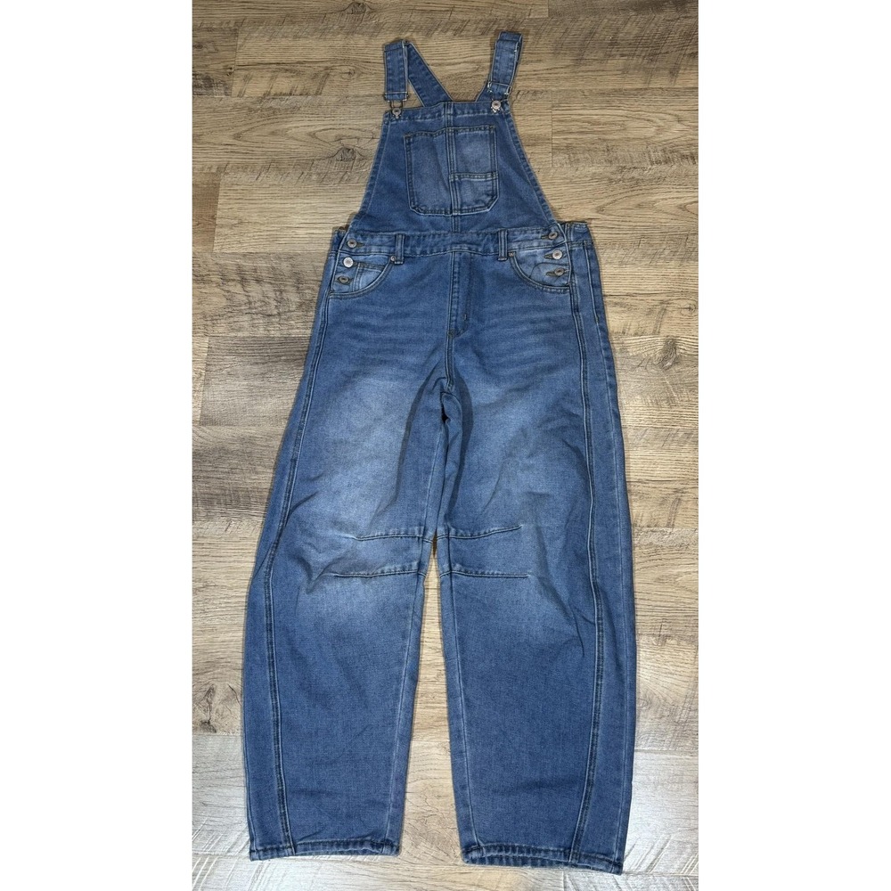 Denim Bib Overalls Womens Small Blue 100% Cotton Utility Workwear Pockets Casual